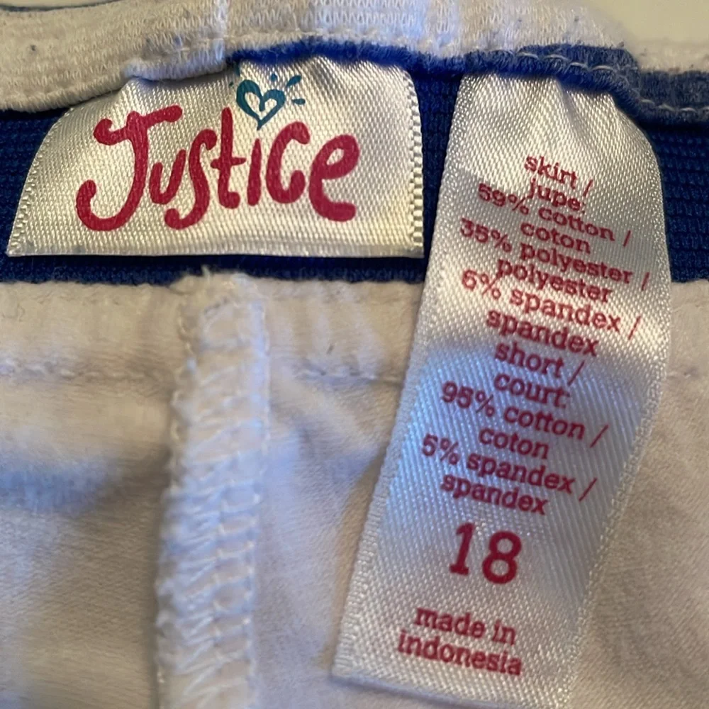 Justice Skirt Skort Blue and White Stripe Skirt Skort